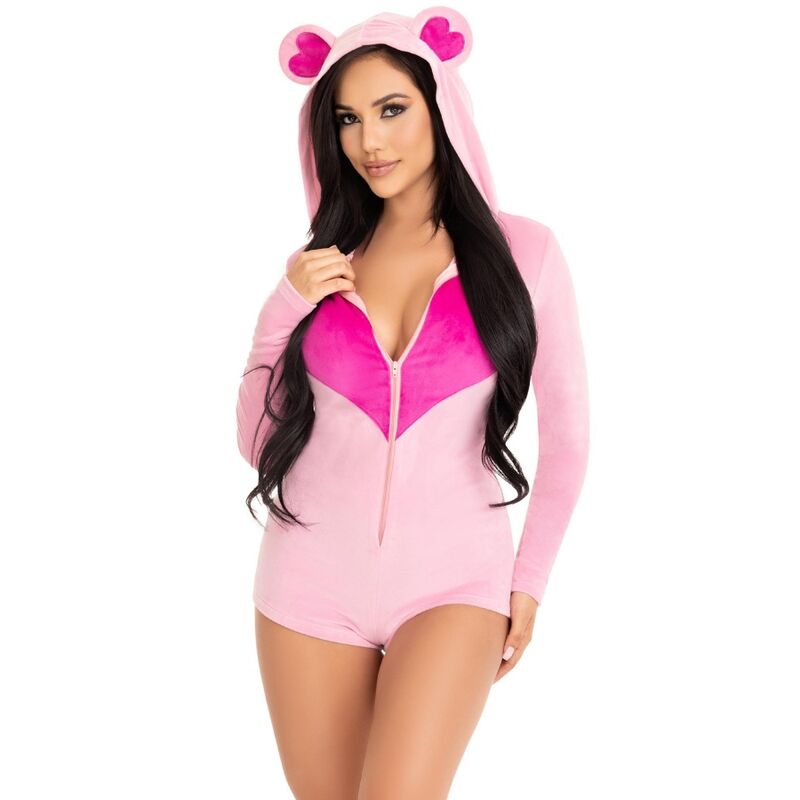 LEG AVENUE Body Osito Terciopelo Rosa M – Mono Cómodo Para Celebraciones Acogedoras