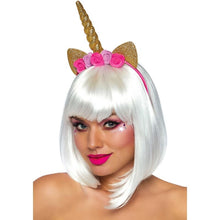 Comprar LEG AVENUE Diadema Unicornio Con Flores Doradas – Accesorio Mágico Para Estilo Único y Creatividad-Noxtic