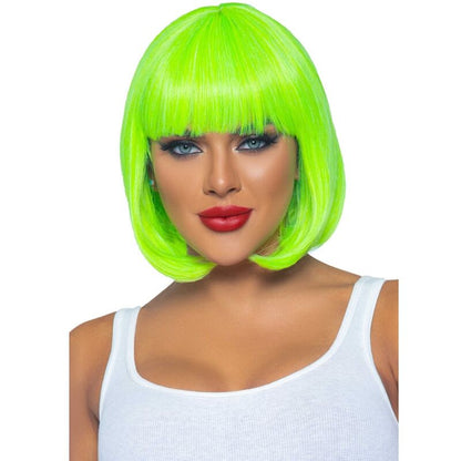 Comprar LEG AVENUE Peluca Bob Fluorescente Verde Neon – Estilo Audaz Con Corte Moderno Para Fiestas Y Eventos-Noxtic