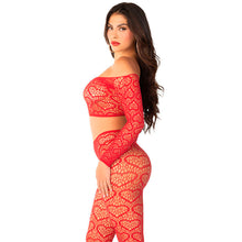 Comprar LEG AVENUE Crop Top Con Medias Rojas Talla Única – Conjunto Vibrante Para Estilo Atractivo-Noxtic
