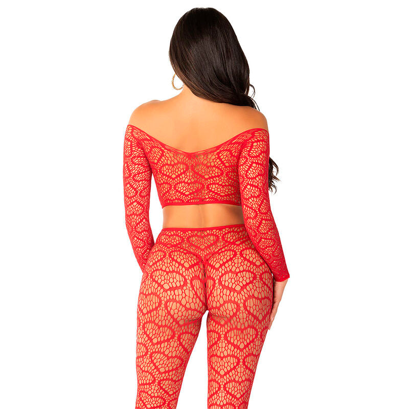 LEG AVENUE Crop Top Con Medias Rojas Talla Única – Conjunto Vibrante Para Estilo Atractivo