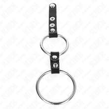 KINK Anillo Doble Conectado por Cuero – Diseño Elegante Para Estimulación Controlada