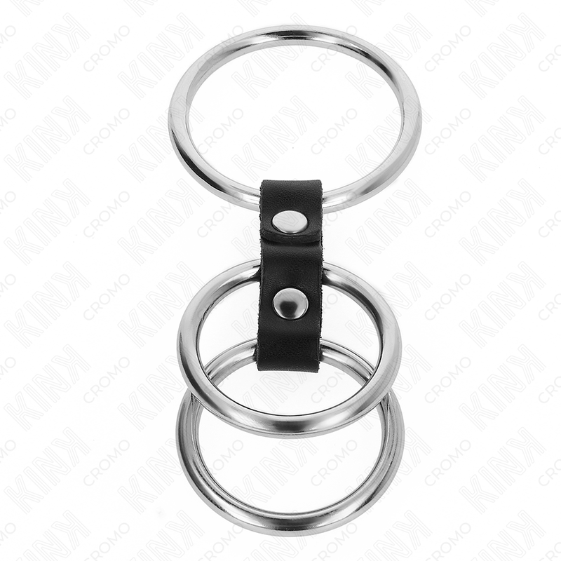 KINK Anillo Triple Metal Con Cuero – Estímulo Sensorial Con Diseño Elegante