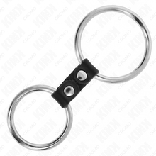 Comprar KINK Anillo Doble Metal Con Correa Polipiel – Diseño Elegante Para Placer Personalizado-Noxtic