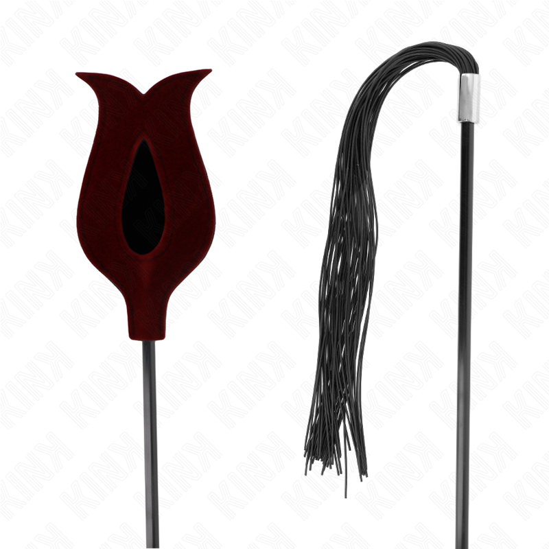 KINK - ROSE-SHAPED SILICONE TASSEL WHIP 45CM