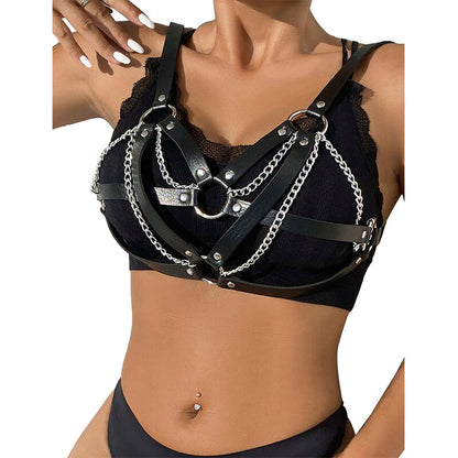 Cintura bondage punk SUBBLIME con fibbia in metallo nero, taglia unica – Design elegante per uno stile alternativo