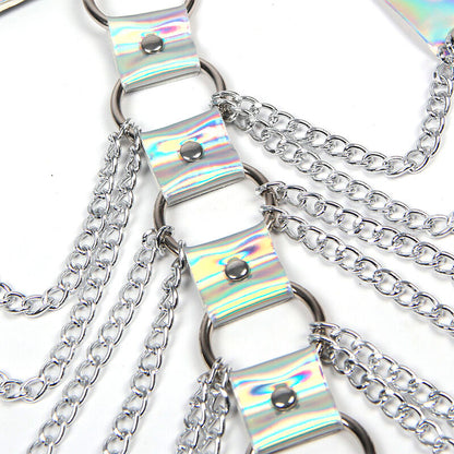 SUBBLIME Arnés De Pecho Con Anillos Y Cadenas Plata – Diseño Elegante Para Libertad Sensorial