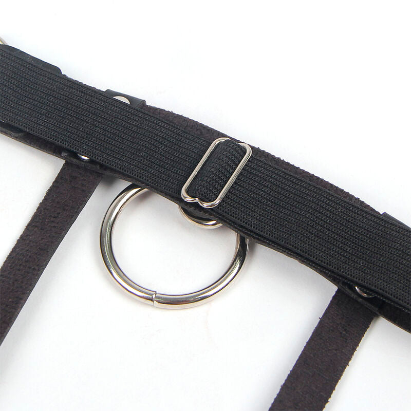 SUBBLIME Giarrettiera Punk Regolabile in Pelle Nera – Design Elegante per uno Stile Unico