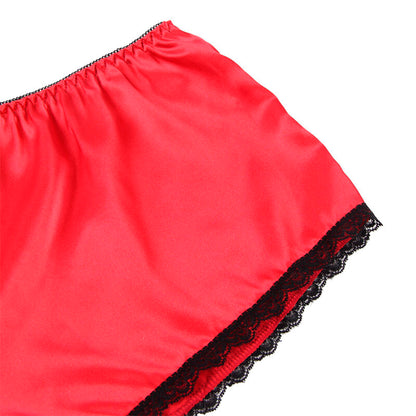 Comprar Subblime Set 3 Piezas Encaje Y Satén Rojo S/M – Conjunto Elegante Con Comodidad Sofisticada-Noxtic
