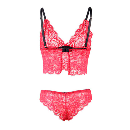 Sublime Set 3 Piezas Encaje Y Satén Rojo L/XL – Lencería Elegante Con Diseño Sensual Para Comodidad Diaria