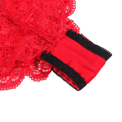 Comprar Sublime Set 3 Piezas Encaje Y Satén Rojo L/XL – Lencería Elegante Con Diseño Sensual Para Comodidad Diaria-Noxtic