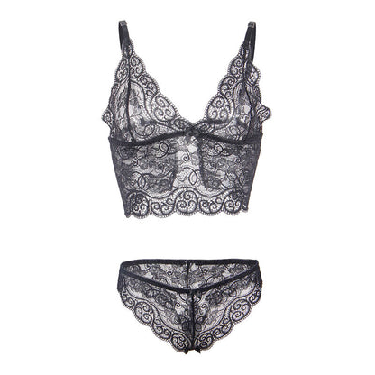 SUBBLIME - 953928 3-PIECE SET BLACK LACE AND SATIN L/XL