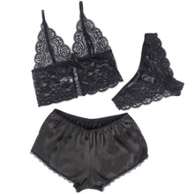 Comprar SUBBLIME Set 3 Piezas Encaje y Satén Negro S/M – Lencería Sofisticada Para Sentirse Irresistible-Noxtic