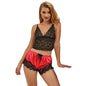 Comprar Subblime Pijama Sexy Satén Y Encaje Negro Rojo – Diseño Elegante Para Confort Y Estilo-Noxtic