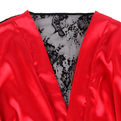Comprar SUBBLIME Camisón De Encaje Rojo Y Negro – Lencería Sofisticada Para Resaltar Tu Feminidad-Noxtic