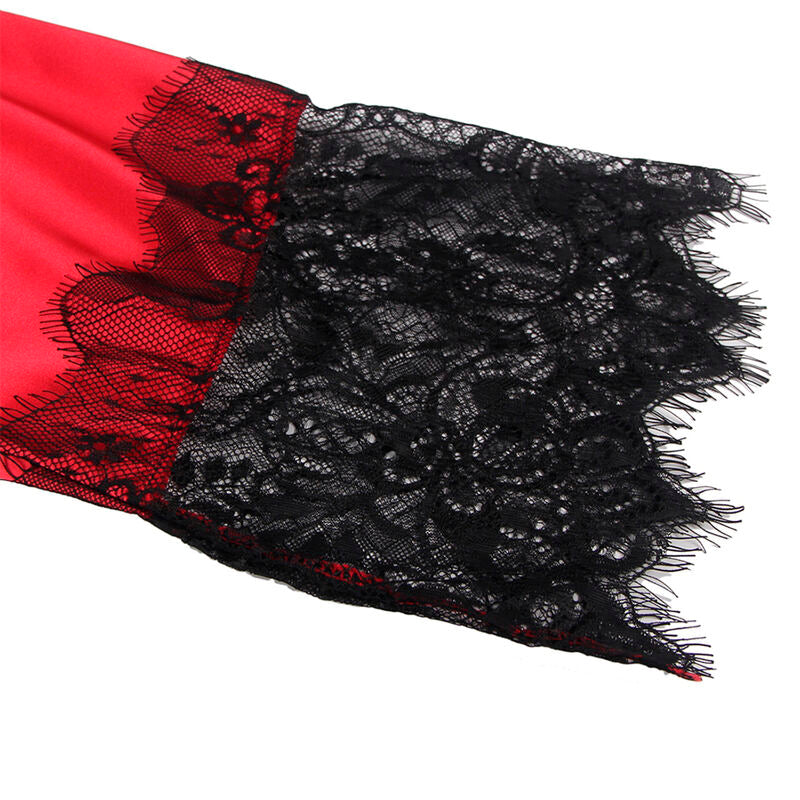 Comprar SUBBLIME Camisón De Encaje Rojo Y Negro – Lencería Sofisticada Para Resaltar Tu Feminidad-Noxtic