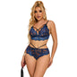 Comprar SUBBLIME Sujetador Y Panties Encaje Azul L/XL – Lencería Elegante Con Comodidad Superior-Noxtic
