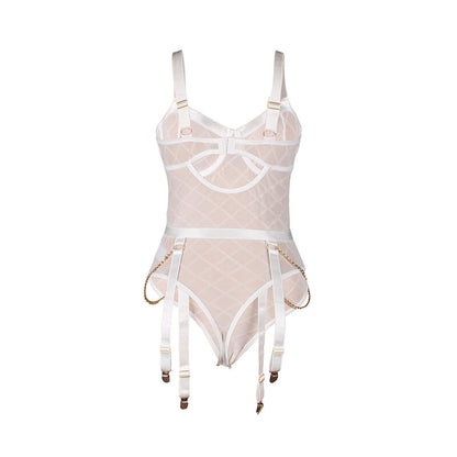 Comprar SUBBLIME Body Con Cadenas Y Ligueros Blanco L XL – Lencería Elegante Para Comodidad Y Estilo Seductor-Noxtic