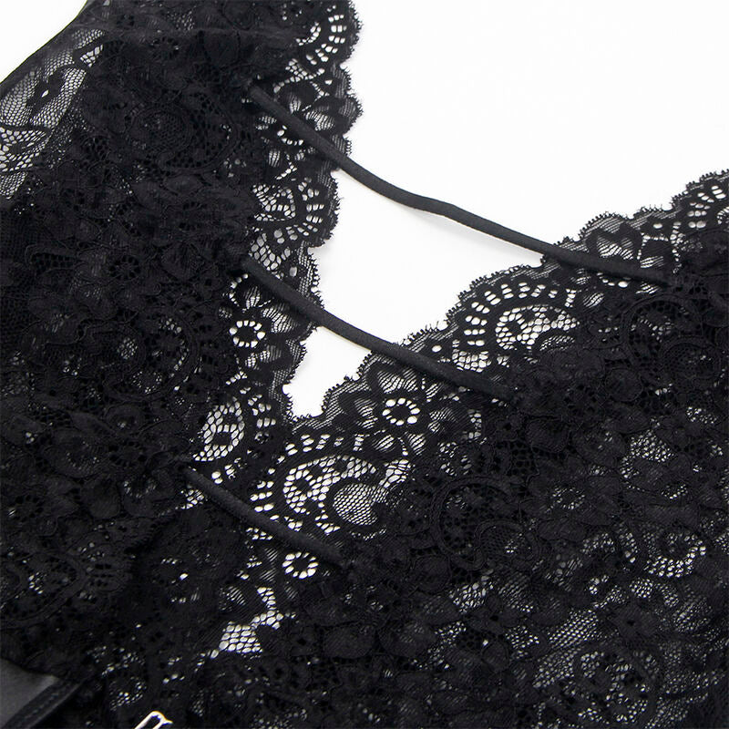 SUBBLIME Body Sexy Con Ligueros Negro L/XL – Lencería Elegante Para Sentirse Irresistible