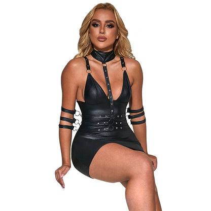SUBBLIME Vestido Bondage Cuero Negro S M – Diseño Elegante Para Sentirse Poderosa