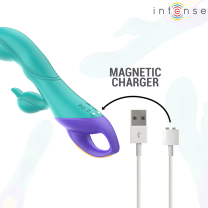 Vibratore Fred Rabbit INTENSE Blu – Doppio stimolatore con design ergonomico per un piacere completo