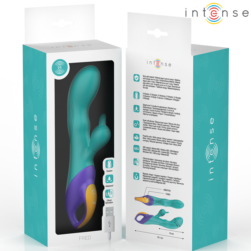 Comprar INTENSE Fred Vibrador Rabbit Azul – Estimulador Dual Con Diseño Ergonómico Para Placer Completo-Noxtic