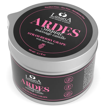 IntimateLine Luxuria Vela De Masaje Uva – Vela Aromatizada Con Manteca De Karité Para Experiencia Relajante