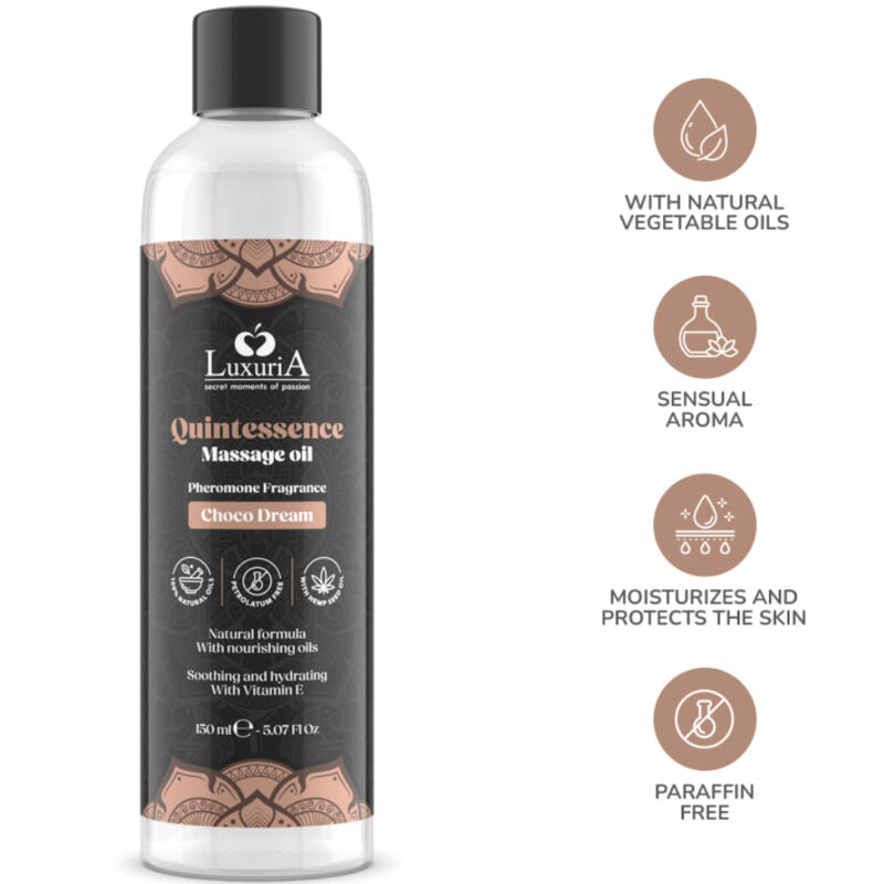 Intimateline Luxuria Aceite De Masajes Chocolate 150 Ml – Aceite Aromático Para Relajación Y Bienestar