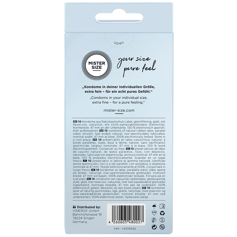 Mister Size Preservativos Talla XS 47 Mm – Ajuste Perfecto Para Mayor Confort