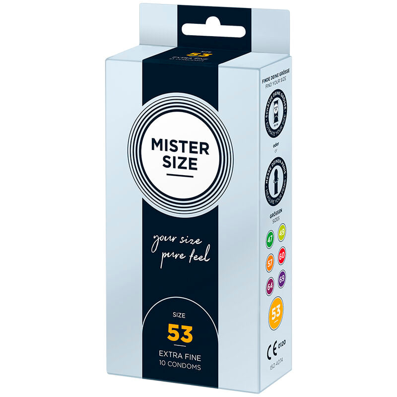 Preservativi MISTER SIZE Taglia M 53 mm – Vestibilità perfetta per il massimo comfort