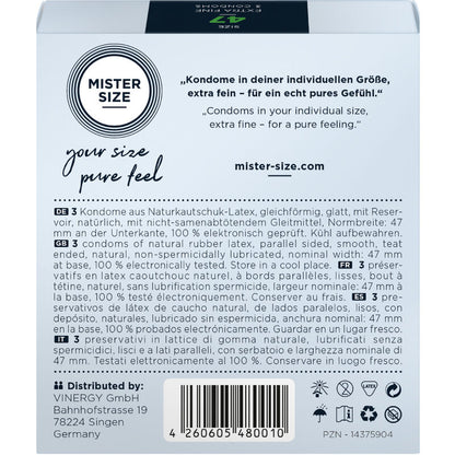 Mister Size Preservativos Talla XS 47 Mm – Ajuste Perfecto Para Mayor Comodidad