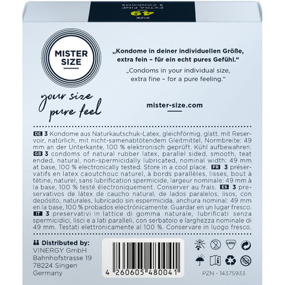 Mister Size Preservativos Talla S 49 Mm – Diseño Confiable Para Mayor Comodidad