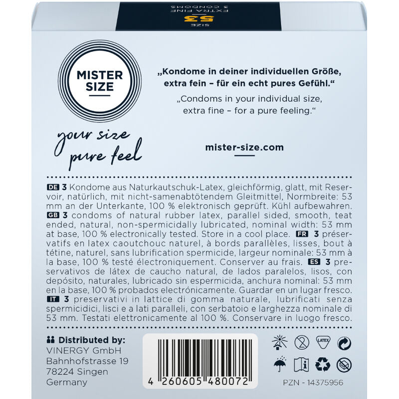 MISTER SIZE - CONDOMS SIZE M 53 MM (3 UNITS)