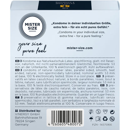 MISTER SIZE - CONDOMS SIZE M 53 MM (3 UNITS)
