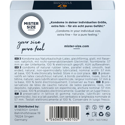 MISTER SIZE - CONDOMS SIZE L 57 MM (3 UNITS)