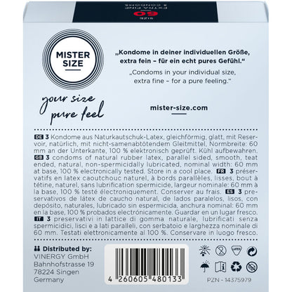 MISTER SIZE - CONDOMS SIZE XL 60 MM (3 UNITS)