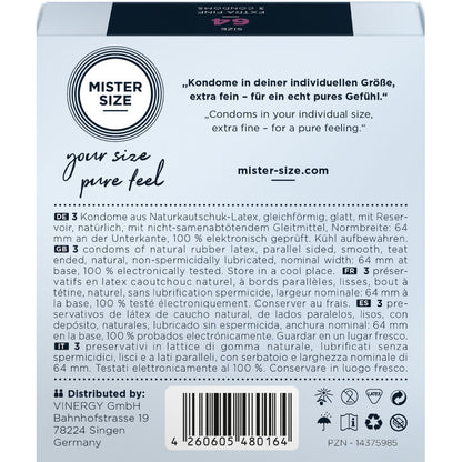 Comprar Mister Size Preservativos Talla XXL 64 Mm – Ajuste Excepcional Para Mayor Comodidad-PRESERVATIVOS-Noxtic