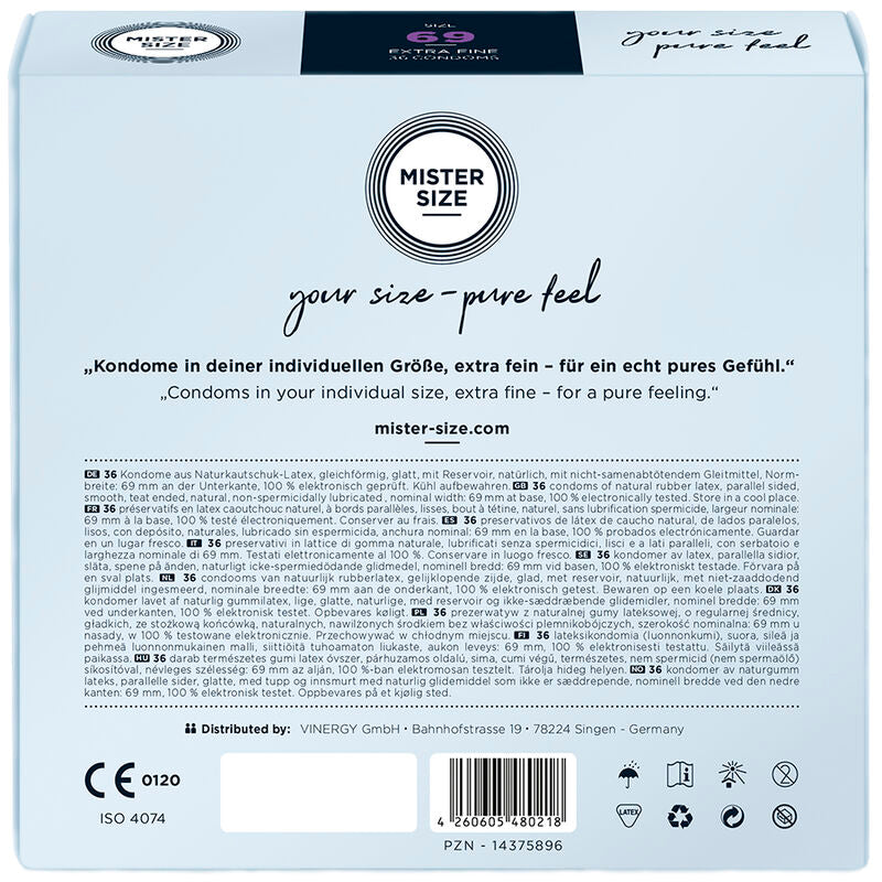 Comprar MISTER SIZE Preservativos Talla XXXL 69 MM – Comodidad Superior Para Hombres Con Mayor Tamaño-PRESERVATIVOS-Noxtic
