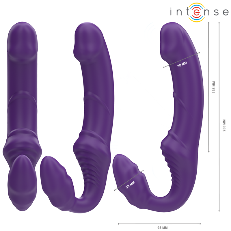 INTENSE Jill Vibrador Doble 20 CM Violeta – Diseño Control Remoto Para Experiencia Única