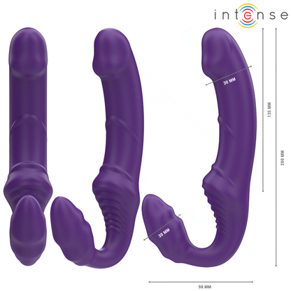 INTENSE Jill Vibrador Doble 20 CM Violeta – Diseño Control Remoto Para Experiencia Única