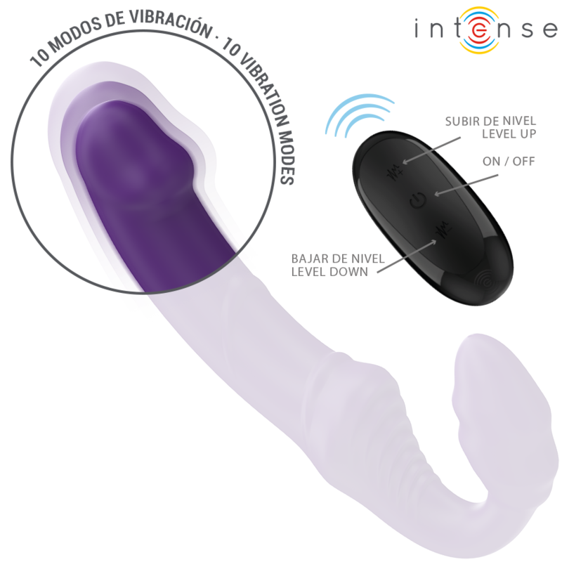 INTENSE Jill Vibrador Doble 20 CM Violeta – Diseño Control Remoto Para Experiencia Única
