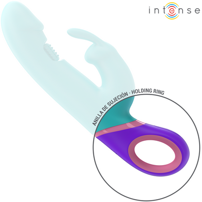 INTENSE Mónica Vibrador Rabbit Azul – Diseño Ergonómico Con Estimulador Rotatorio Para Placer Total