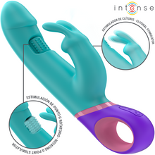 Comprar INTENSE Mónica Vibrador Rabbit Azul – Diseño Ergonómico Con Estimulador Rotatorio Para Placer Total-Noxtic