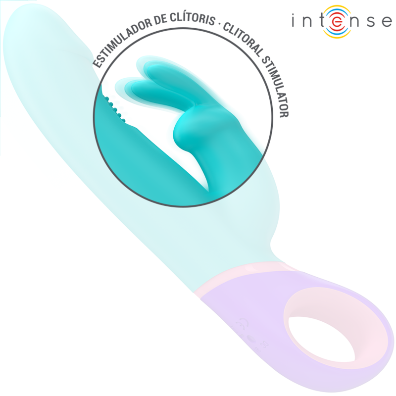 INTENSE Mónica Vibrador Rabbit Azul – Diseño Ergonómico Con Estimulador Rotatorio Para Placer Total