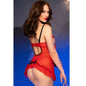 Chilirose CR 4832 Babydoll Rojo L XL – Camisola Elegante Con Tul Transparente Para Resaltar La Feminidad
