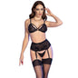 Comprar Chilirose CR 4728 Conjunto Sujetador Tanga Medias Negro XL – Lencería Con Encaje Delicado Para Comodidad Elegante-Noxtic