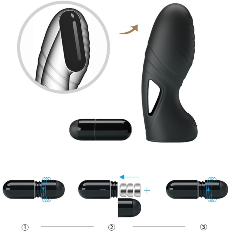 Comprar Pretty Love Alan Vibrador De Dedo Negro – Diseño Ergonómico De Silicona Para Placer Intenso-Noxtic