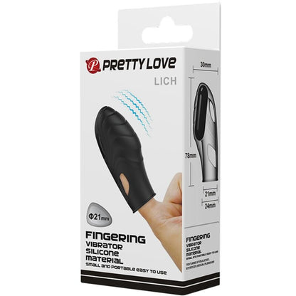 PRETTY LOVE Lich Vibratore da dito nero – Design ergonomico in silicone per un piacere intenso