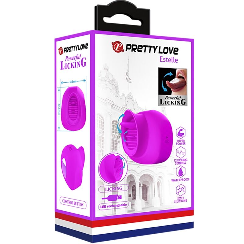PRETTY LOVE - ESTELLE CLITORIS STIMULATING TONGUE 12 VIBRATIONS PURPLE