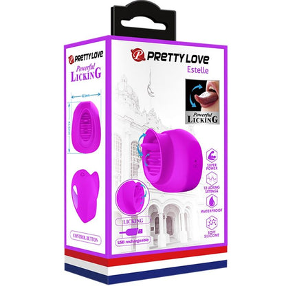 PRETTY LOVE - ESTELLE CLITORIS STIMULATING TONGUE 12 VIBRATIONS PURPLE